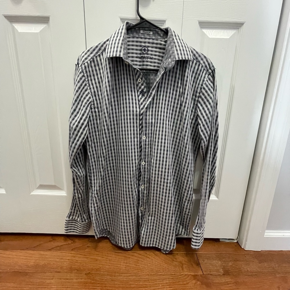 Bugatchi Men Long Sleeve Checkered Men Shirt M